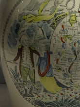 Load image into Gallery viewer, Staffordshire Creamware Liverpool Pitcher Polychrome Map of East Coast American Ship and Jefferson Eagle Ca. 1800
