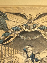 Load image into Gallery viewer, Currier &amp; Ives Washington's Reception by the Ladies on the Bridge Lithograph
