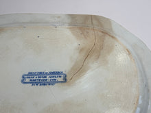 Load image into Gallery viewer, Historical Staffordshire Blue Platter Hartford Deaf &amp; Dumb Asylum Hartford 1825

