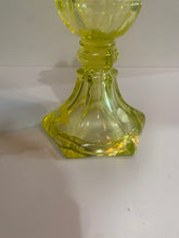 Load image into Gallery viewer, Antique Boston And Sandwich Glass Yellow Canary Thumbprint Celery Vase Ca. 1840
