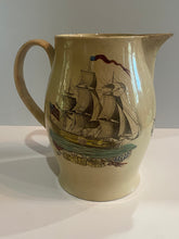 Load image into Gallery viewer, Staffordshire Creamware Liverpool Pitcher American Milita And Ship Ca. 1800
