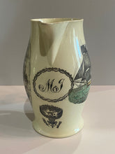 Load image into Gallery viewer, Staffordshire Creamware Liverpool Pitcher Slave Ship “Nabby” Washington Memorial Chain of States

