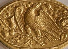 Load image into Gallery viewer, Historical Staffordshire Yelloware Plaque With Embossed Eagle Ca. 1830’s
