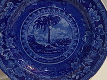 Load image into Gallery viewer, Historical Staffordshire Blue Plate Arms of South Carolina
