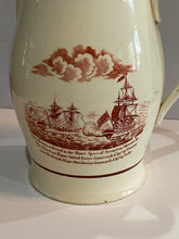 Load image into Gallery viewer, Staffordshire Creamware Liverpool Pitcher General Brown Niagara Frigate United States and Macedonian
