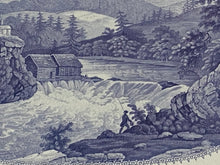 Load image into Gallery viewer, Historical Staffordshire Light Mulberry Transfer Platter Little Falls at Luzern Hudson River 1835
