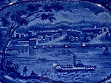 Load image into Gallery viewer, Historical Staffordshire Blue Small Platter Louisville, Kentucky Ca. 1825
