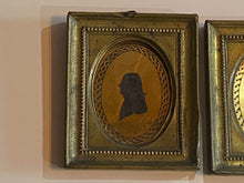 Load image into Gallery viewer, 19th Century Gold Plated Silhouettes of Washington and Jefferson
