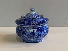 Load image into Gallery viewer, Historical Staffordshire Blue Childs Size Sugar Bowl Slavery Interest Ca. 1825 Rare
