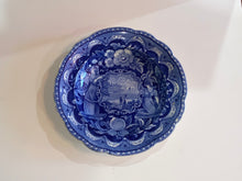 Load image into Gallery viewer, Historical Staffordshire Blue Soup Plate “States” Pattern
