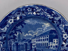 Load image into Gallery viewer, Historical Staffordshire Blue Transfer Plate Park Theater New York Scarce Stubbs
