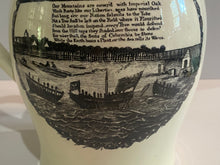 Load image into Gallery viewer, Staffordshire Creamware Liverpool Pitcher Ship Building Scene and American Ship
