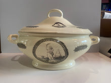 Load image into Gallery viewer, Staffordshsire Creamware Liverpool Soup Tureen Columbia At Washington Memorial Rare
