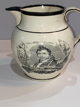 Load image into Gallery viewer, Staffordshire War of 1812 Pitcher Captain Hull and Major Genl Brown Ca. 1815
