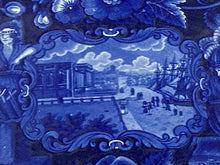 Load image into Gallery viewer, Historical Staffordshire Blue Large States Pattern Platter
