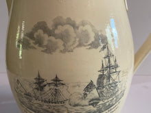 Load image into Gallery viewer, Staffordshire Creamware Liverpool Pitcher Navel Heros United States and Macedonian 1812 Commodore BainBridge
