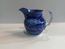 Load image into Gallery viewer, Historical Staffordshire Blue Pitcher in the Landing of Lafayette Pattern Ca. 1825
