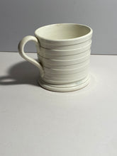 Load image into Gallery viewer, Staffordshire Pearlware Banded Mug Tooled Engine Turned 1820s Creamware White A
