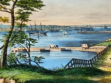 Load image into Gallery viewer, Original Currier &amp; Ives Print Large Folio Staten Island And Narrows New York
