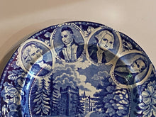 Load image into Gallery viewer, Historical Staffordshire Blue 4 Medallion Plate Faulksborne Hall Erie Canal

