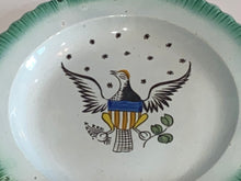 Load image into Gallery viewer, Staffordshire Pearlware Green Edge Leeds Eagle and Shield Plate Ca. 1820
