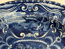 Load image into Gallery viewer, Staffordshire Blue Transfer Quadrupeds Platter with Deer Ca. 1825
