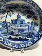 Load image into Gallery viewer, Historical Staffordshire Blue Boston State House Shallow Bowl Ca. 1825
