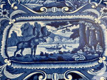 Load image into Gallery viewer, Staffordshire Blue Transfer Quadrupeds Platter With Moose Ca. 1825
