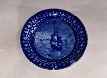 Load image into Gallery viewer, Historical Staffordshire Blue Ship Cadmus Cup Plate By Wood 1825
