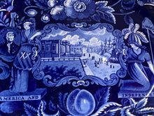 Load image into Gallery viewer, Historical Staffordshire Blue Large “States” Series Platter by Clews
