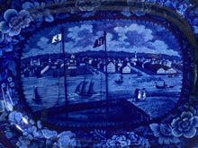 Load image into Gallery viewer, Historical Staffordshire Blue Platter View Of Baltimore Maryland Rare 1824
