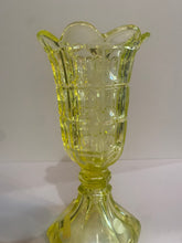 Load image into Gallery viewer, Antique Boston And Sandwich Glass Yellow Canary Thumbprint Celery Vase Ca. 1840
