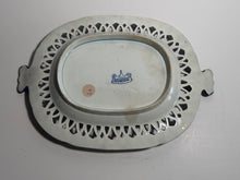 Load image into Gallery viewer, Staffordshire Blue Transfer Quadrupeds Reticulated Tray Fox and Rooster Ca. 1825
