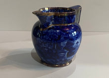 Load image into Gallery viewer, Historical Staffordshire Blue Small Pitcher Lafayette At Franklins Tomb Luster

