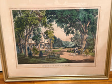 Load image into Gallery viewer, Original Currier &amp; Ives Print Summer In The Country Large Folio Horse Mansion
