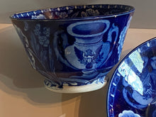 Load image into Gallery viewer, Historical Staffordshire Blue Extra Large Cup and Saucer Eagle on Urn
