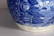 Load image into Gallery viewer, Historical Staffordshire Blue Lafayette At Franklins Tomb Pitcher Ca. 1825
