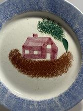 Load image into Gallery viewer, Staffordshire Spatterware Plate In The Schoolhouse Pattern Ca. 1830
