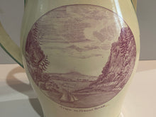 Load image into Gallery viewer, Staffordshire Creamware Liverpool Pitcher A View on The Hudson River and American Stage Wagon Scene Ca. 1800 Rare
