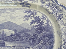 Load image into Gallery viewer, Historical Staffordshire Light Mulberry Transfer Platter Little Falls at Luzern Hudson River 1835
