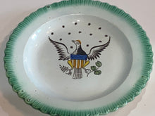 Load image into Gallery viewer, Staffordshire Pearlware Green Edge Leeds Eagle and Shield Plate Ca. 1820
