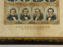 Load image into Gallery viewer, Original Currier and Ives Print The Presidents of the United States from 1789 - 1865
