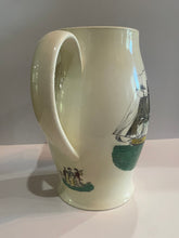Load image into Gallery viewer, Staffordshire Creamware Liverpool Pitcher Polychrome American Ship and Sailor Scenes
