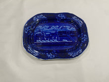 Load image into Gallery viewer, Historical Staffordshire Blue Landing of Lafayette At Castle Gardens Platter 17”
