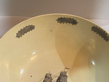 Load image into Gallery viewer, Staffordshire Creamware Liverpool Large Punch Bowl Ship Eagle Washington
