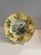 Load image into Gallery viewer, Staffordshire Yellow and Brown Transfer Plate Cetara Bay of Salerno
