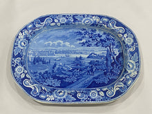 Load image into Gallery viewer, Historical Staffordshire Blue Platter New York From Weehawken
