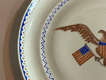 Load image into Gallery viewer, Antique 19th Century Chinese Export Porcelain Plate Seal of United States Qing Dynasty Flag
