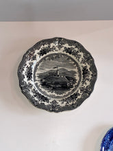 Load image into Gallery viewer, Historical Staffordshire Black Transfer Plate MR. Kjaers Residence &amp; Observatory Saint Thomas 1835
