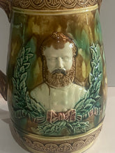 Load image into Gallery viewer, Majolica Pitcher With William McKinley and James Garfield
